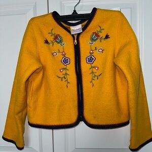 Hanna Andersson Yellow Embroidered Kids Jacket